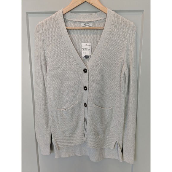 Madewell Sweaters - Madewell Heather Fog Knit Cardigan‎ Sweater Button Front Pockets XXS